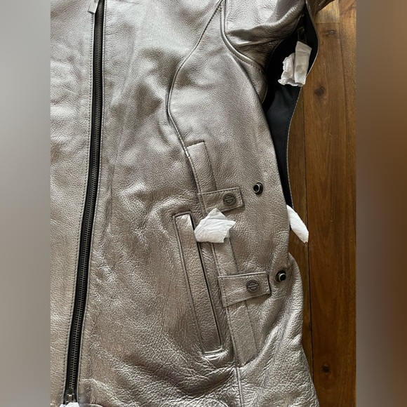 Harley-Davidson Women's Paradigm Triple Vent System Leather Riding Jacket silver - Picture 11 of 14